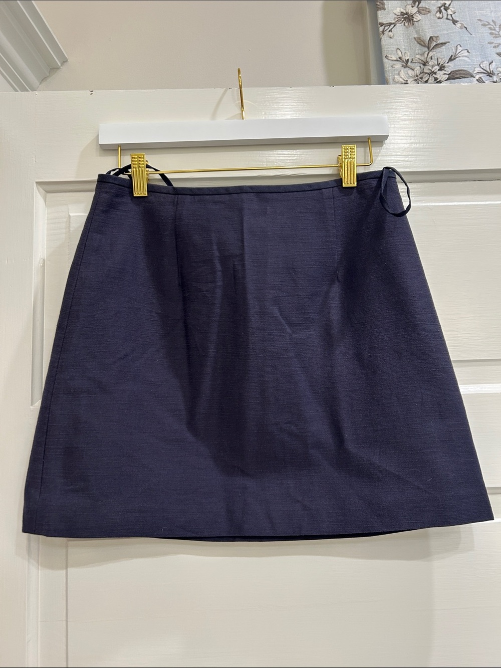 ANTONIO MELANI Navy Mini A-Line Skirt